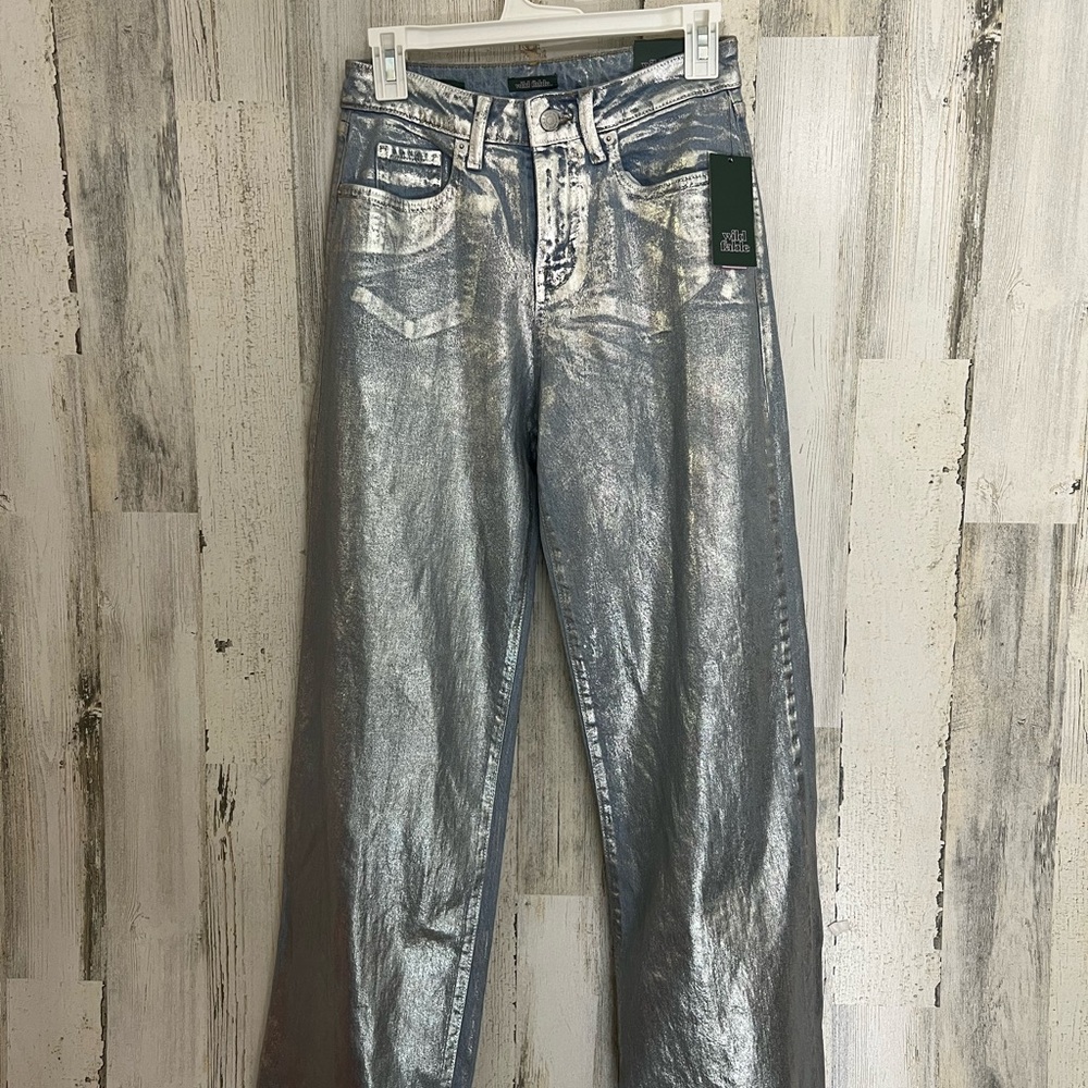 FUN Wild Fable Silver Metallic Women Jeans